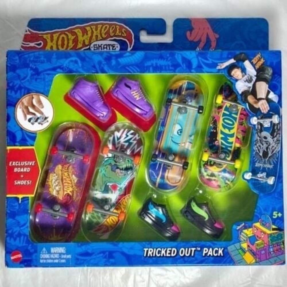 Hot Wheels Tony Hawk Tricked Out Skate Pack Exclusive Boards + Shoes NIP‎ 2022